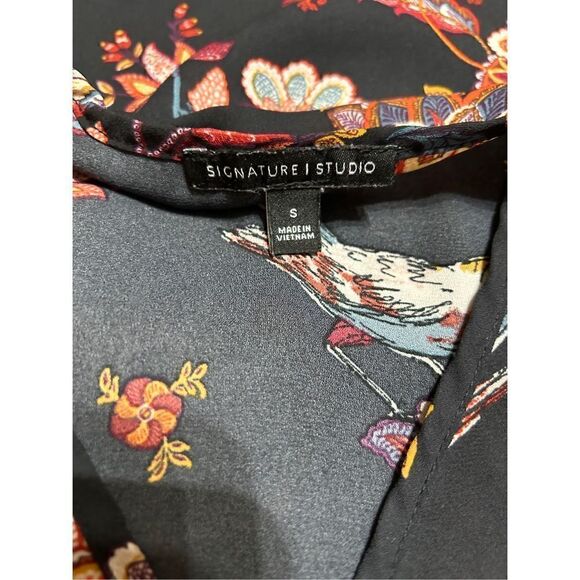 Signature Studio Womens Small Top Floral Sheer - Picture 4 of 7